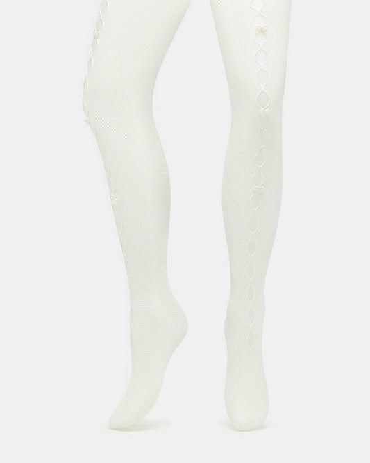 FISHNET Pearl Off-White Women's Footed Tights | Steve Madden