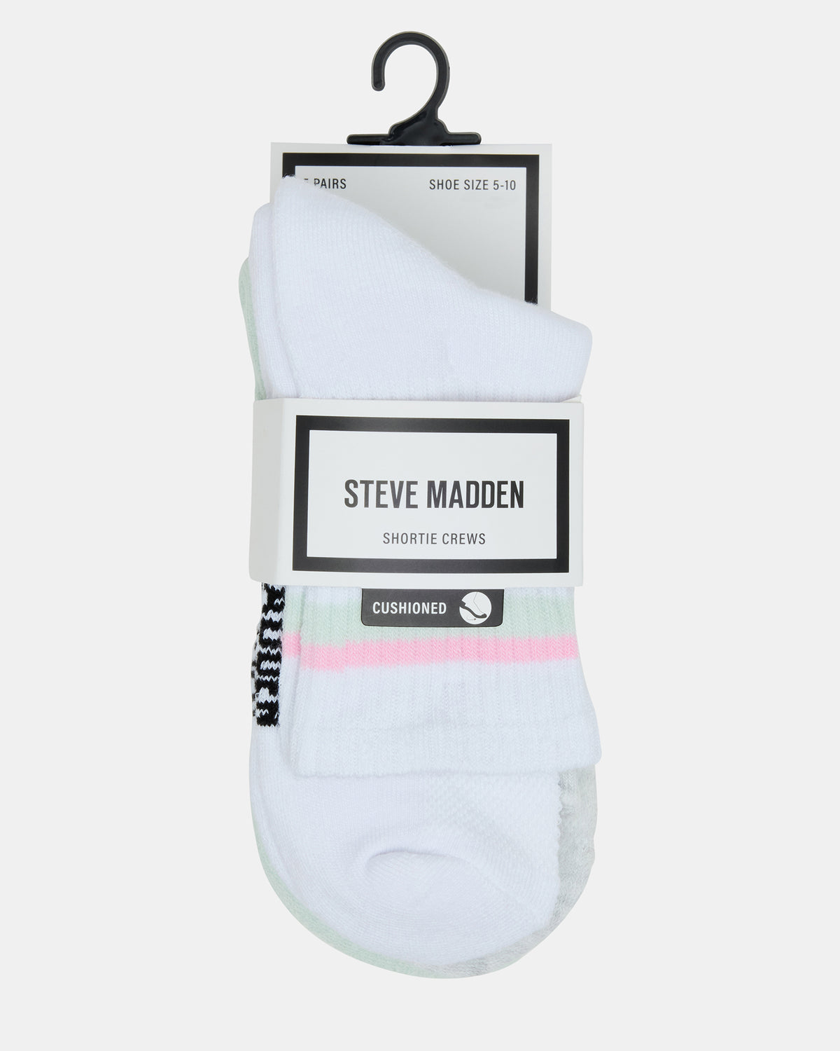 5 PACK STRIPED SOCKS White Multi Women's Stripe Athletic Socks | Steve Madden