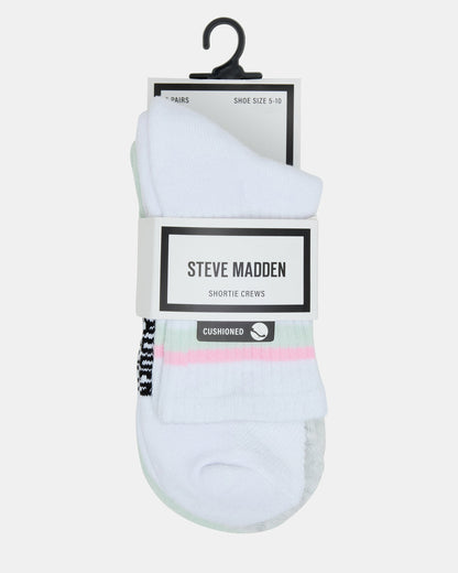 5 PACK STRIPED SOCKS White Multi Women's Stripe Athletic Socks | Steve Madden