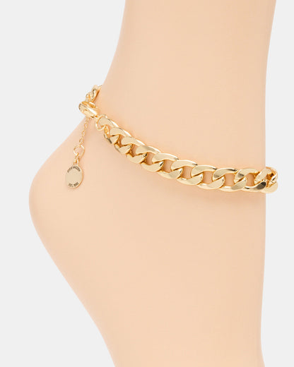 LINK CHAIN ANKLET Gold Women's | Steve Madden