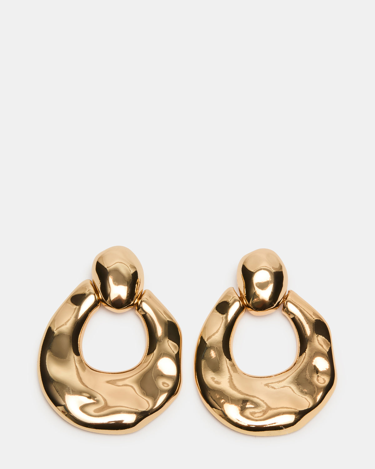 DOOR KNOCKER EARRINGS GOLD Women's Gold Finish Door Knocker Large Earrings | Steve Madden
