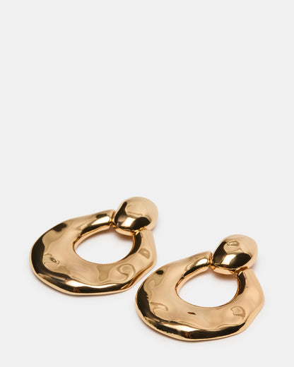 DOOR KNOCKER EARRINGS GOLD Women's Gold Finish Door Knocker Large Earrings | Steve Madden