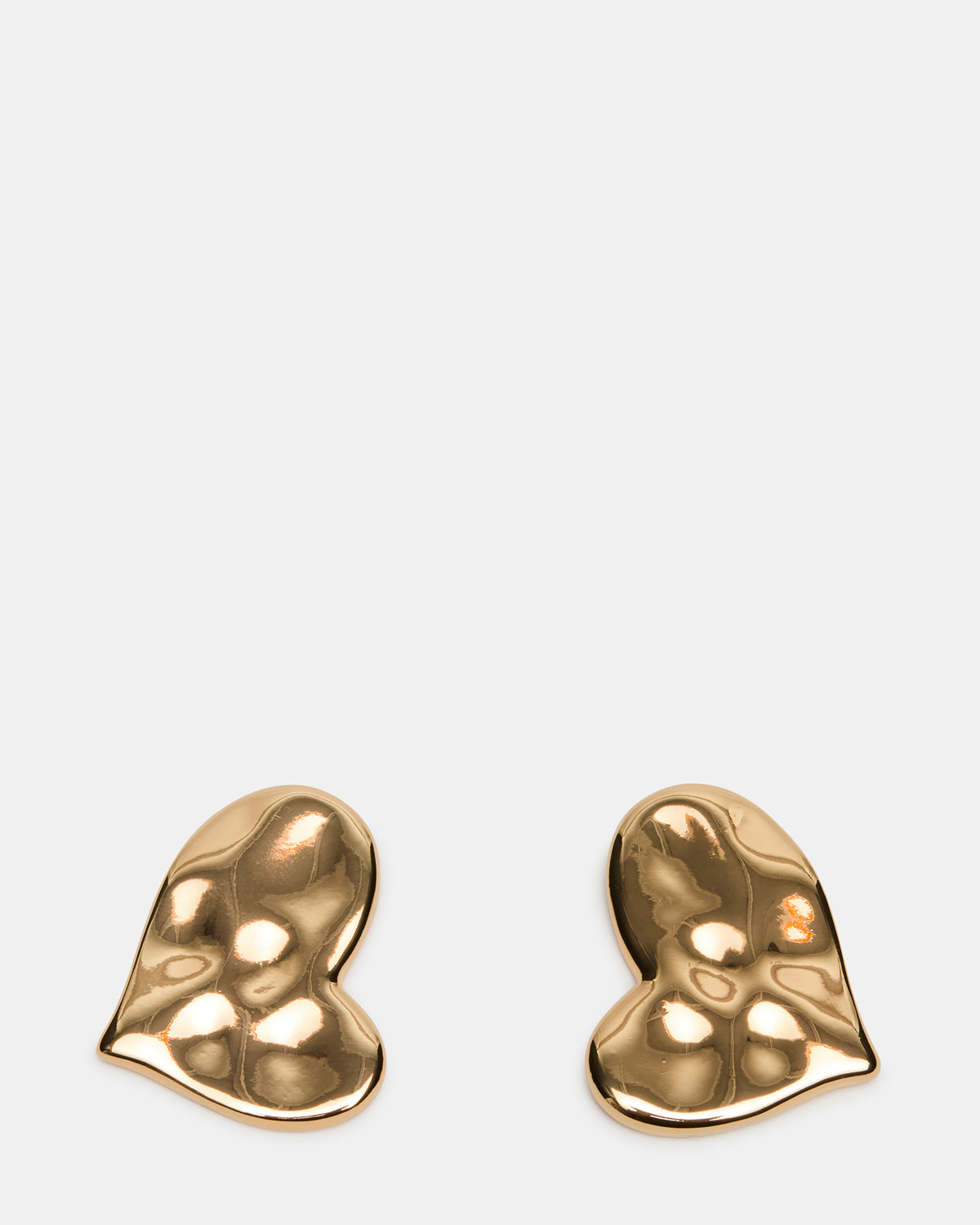 TEXTURED HEART STUD EARRINGS GOLD Women's Textured Heart Stud Earrings | Steve Madden