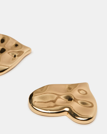 TEXTURED HEART STUD EARRINGS GOLD Women's Textured Heart Stud Earrings | Steve Madden