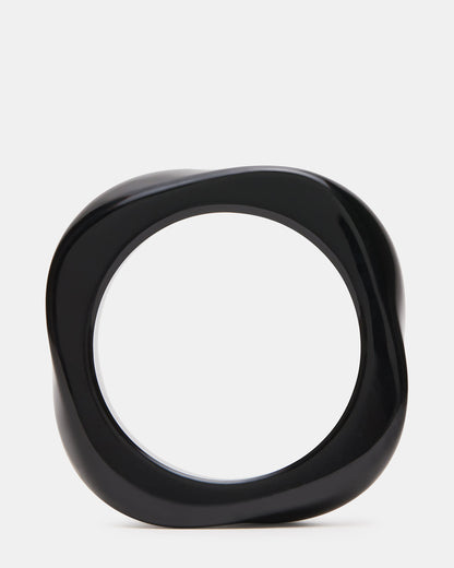 CURVED RETRO BRACELET Black Women's Bangle Bracelet | Steve Madden