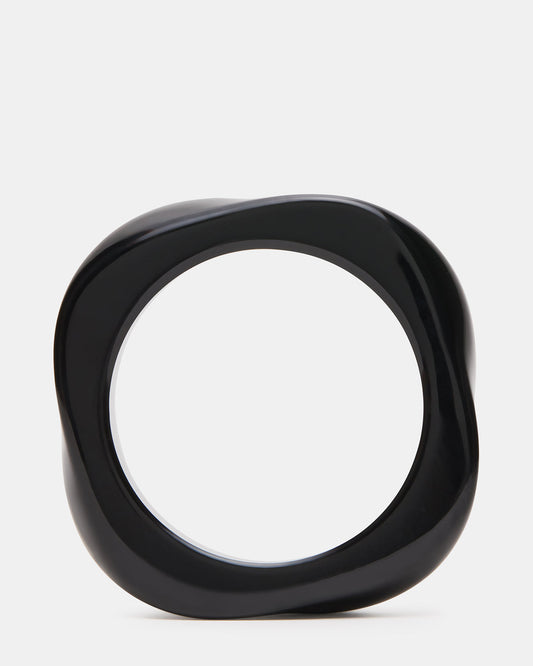 CURVED RETRO BRACELET Black Women's Bangle Bracelet | Steve Madden