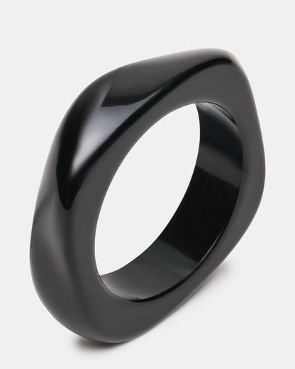 CURVED RETRO BRACELET Black Women's Bangle Bracelet | Steve Madden