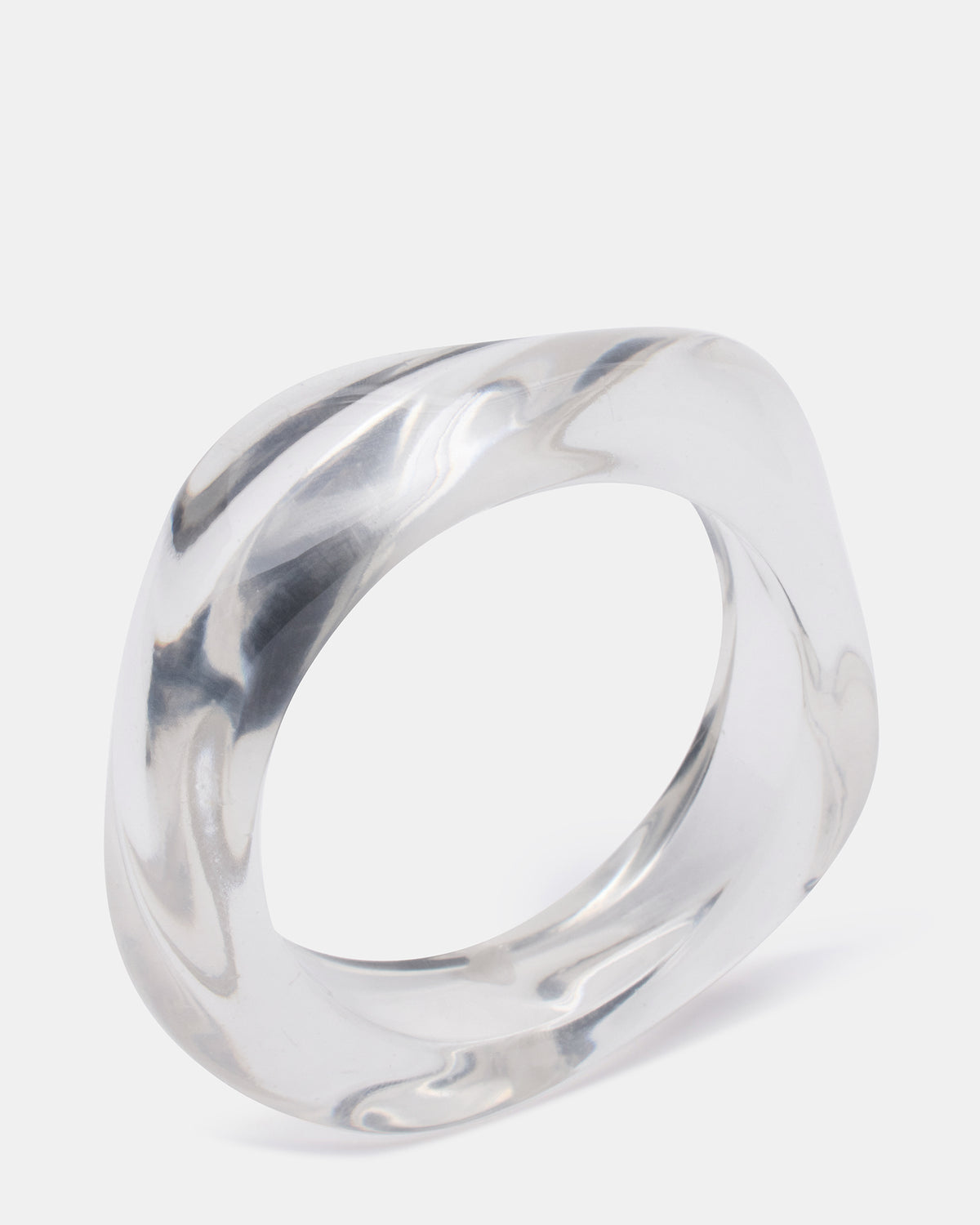 CURVED RETRO BRACELET Clear Women's Bangle Bracelet | Steve Madden