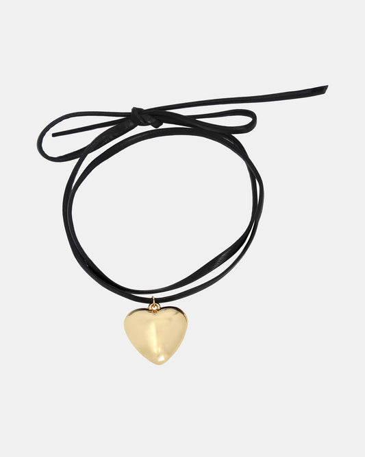 PUFFY HEART CHOKER Gold | Women's Heart Shaped Necklace | Steve Madden