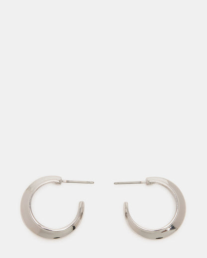 SMALL HOOP EARRINGS SILVER Women's Chubby Small Hoop Earrings | Steve Madden