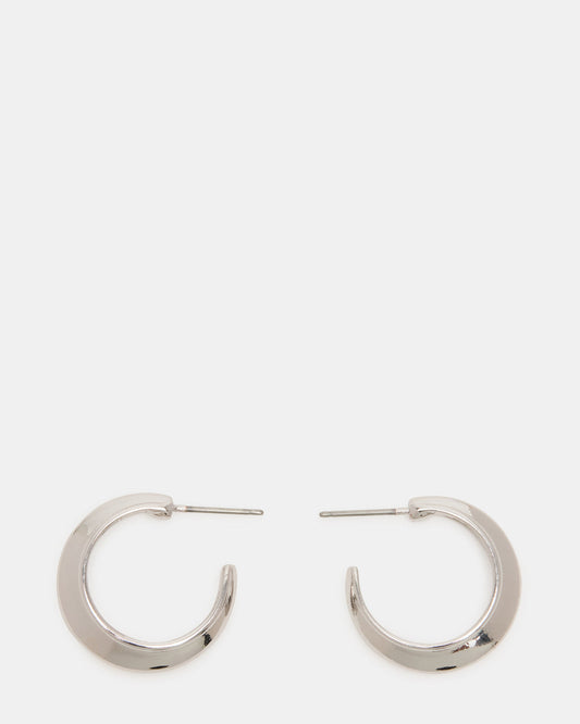 SMALL HOOP EARRINGS SILVER Women's Chubby Small Hoop Earrings | Steve Madden