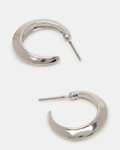SMALL HOOP EARRINGS SILVER Women's Chubby Small Hoop Earrings | Steve Madden