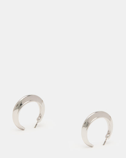 SMALL HOOP EARRINGS SILVER Women's Chubby Small Hoop Earrings | Steve Madden