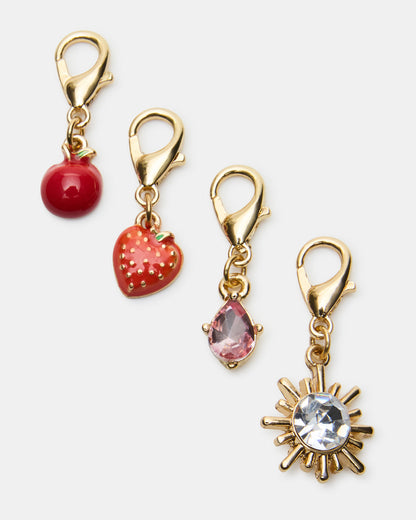 CHERRY CHARM ANKLET SET Women's Cherry Chain Multi Anklet Set | Steve Madden