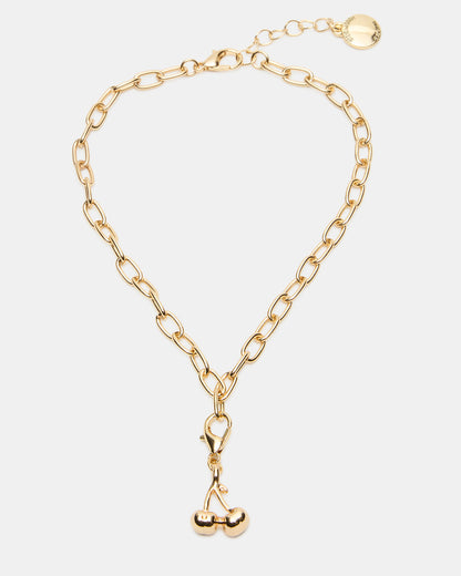 CHERRY CHARM ANKLET SET Women's Cherry Chain Multi Anklet Set | Steve Madden