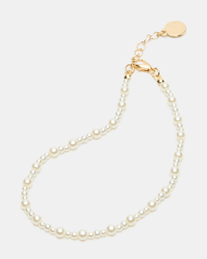 2-PIECE PEARL CHAIN ANKLET SET Women's Embellished Chain Anklet set | Steve Madden
