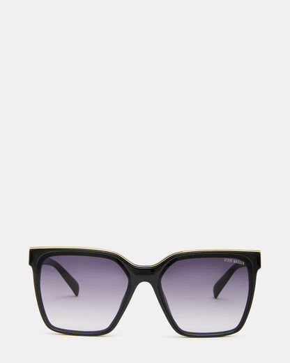 AXTON Black/Gold Opaque Shiny Gold Smoke Gradient Lens Sunglasses | Steve Madden