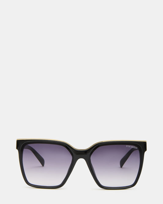 AXTON Black/Gold Opaque Shiny Gold Smoke Gradient Lens Sunglasses | Steve Madden