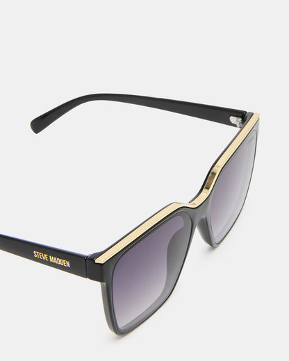 AXTON Black/Gold Opaque Shiny Gold Smoke Gradient Lens Sunglasses | Steve Madden