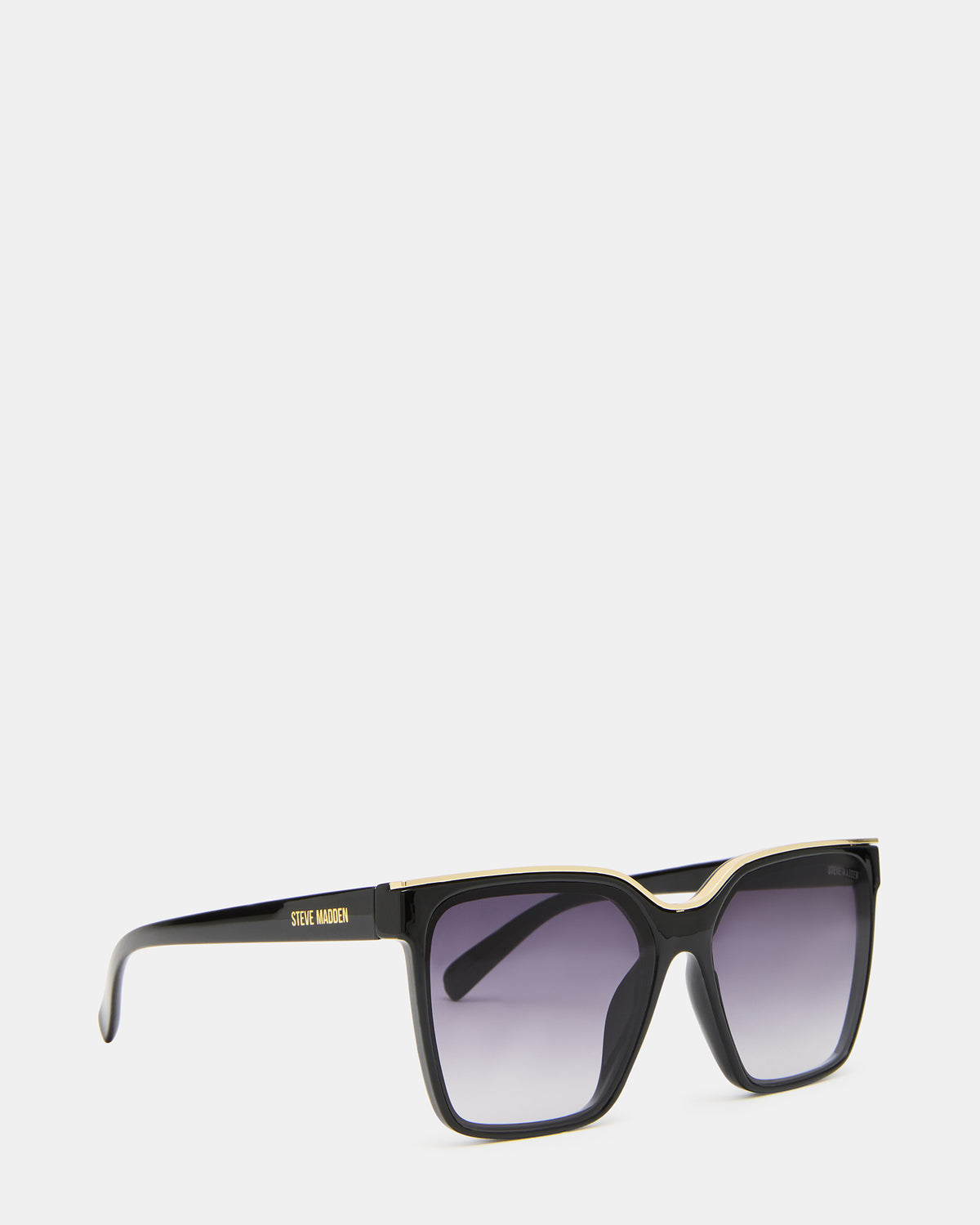 AXTON Black/Gold Opaque Shiny Gold Smoke Gradient Lens Sunglasses | Steve Madden