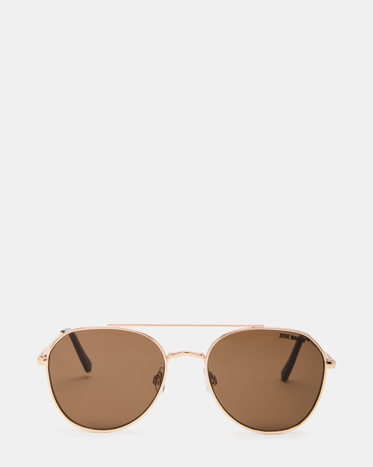 AYDIN Gold Solid Brown Gold Frame Sunglasses | Steve Madden