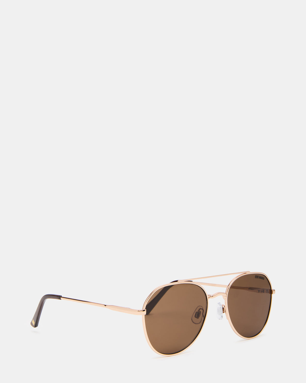 AYDIN Gold Solid Brown Gold Frame Sunglasses | Steve Madden