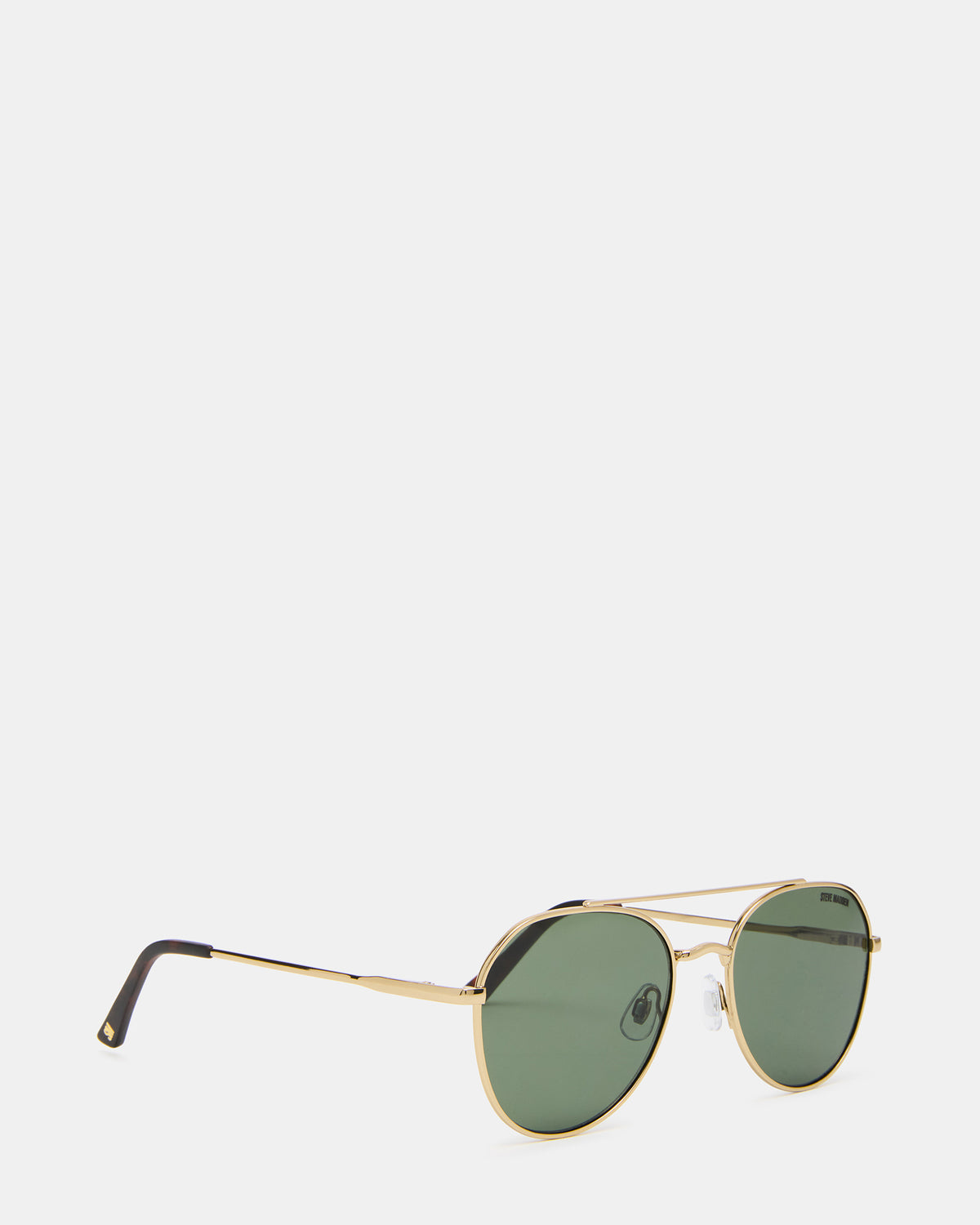 AYDIN Gold Solid Green Gold Frame Sunglasses | Steve Madden