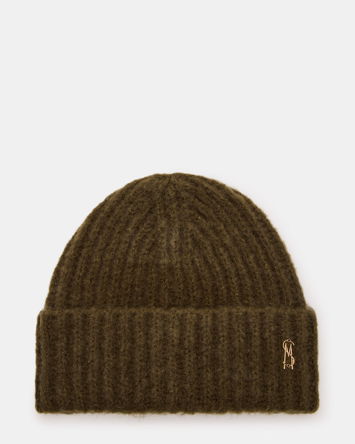 LOGO BEANIE Grape Leaf Fuzzy RIbbed Knit Women's Beanie | Steve Madden