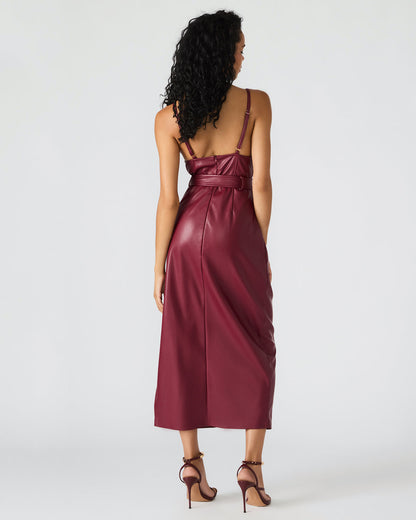KAILEY Cordovan Faux Leather Sleeveless Midi Women's Dress | Steve Madden