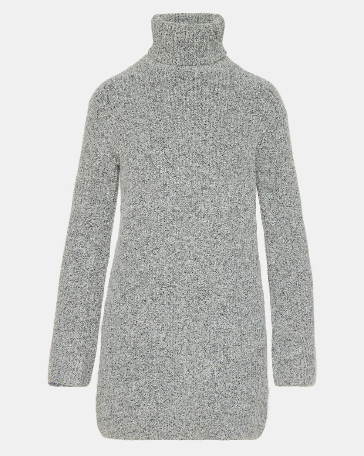 ABBIE Sweater Dress Grey | Mini Turtleneck Flared Sleeve Dress | Steve Madden