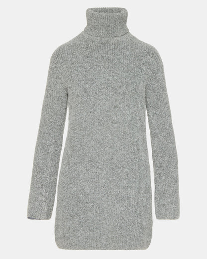 ABBIE Sweater Dress Grey | Mini Turtleneck Flared Sleeve Dress | Steve Madden