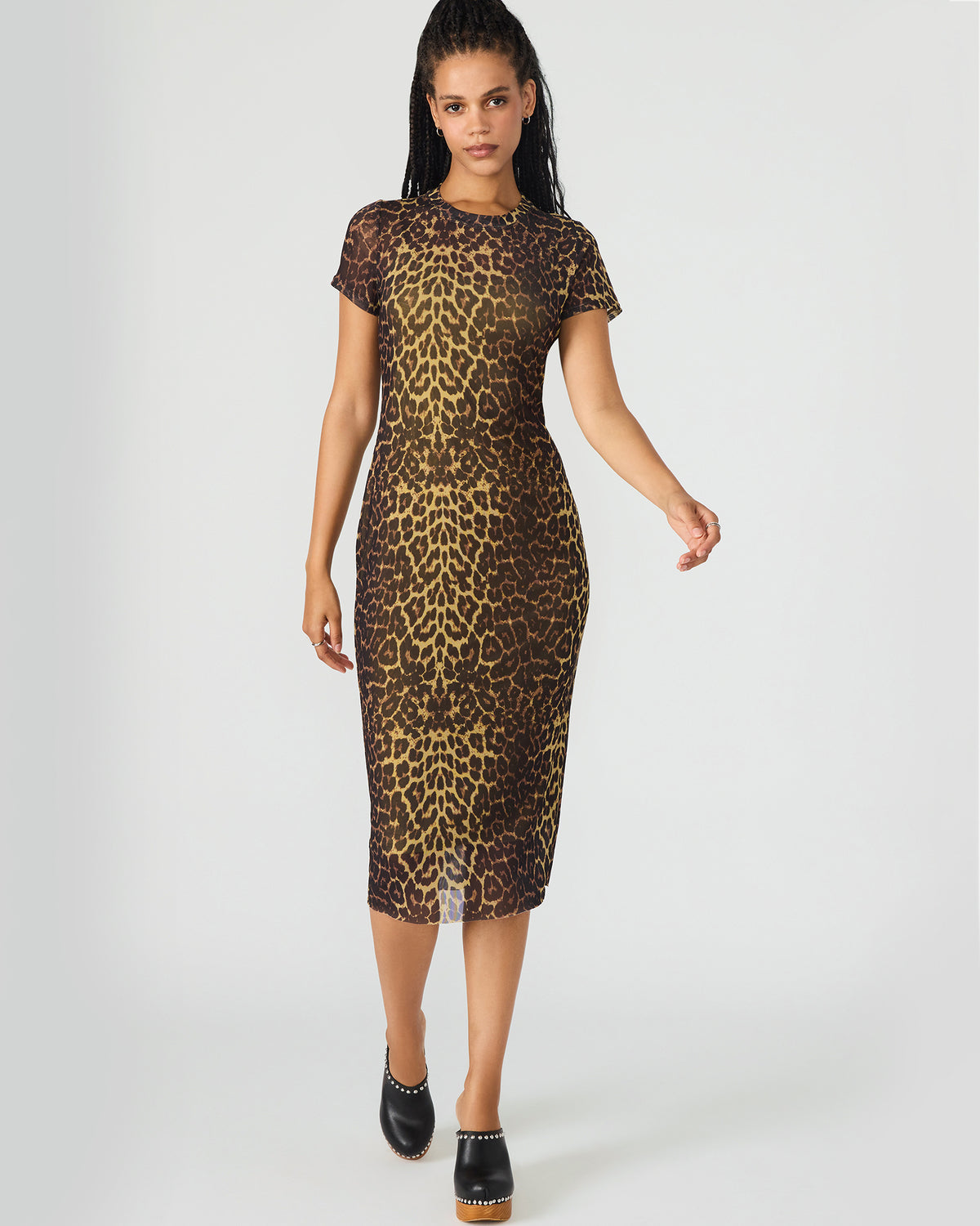 HAILEE Hot Sports Print Mesh Short-Sleeved Bodycon Women's Dress | Steve Madden