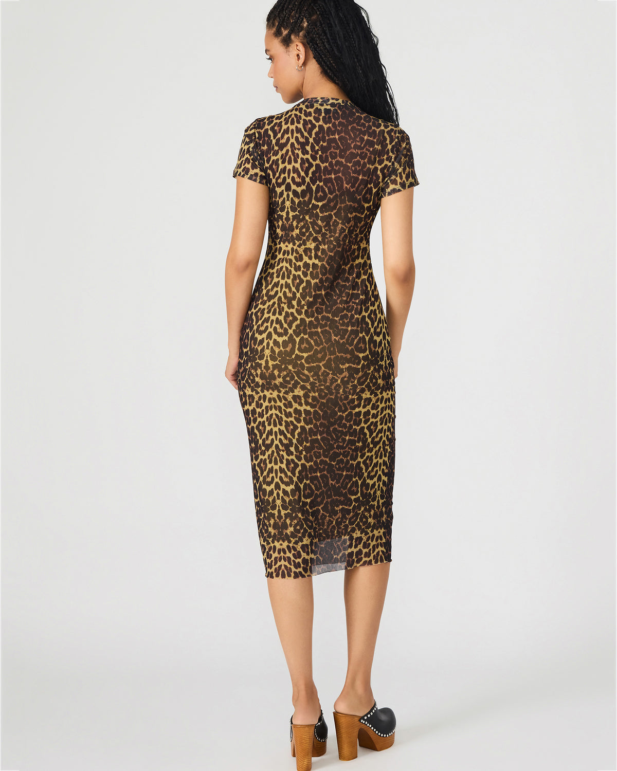 HAILEE Hot Sports Print Mesh Short-Sleeved Bodycon Women's Dress | Steve Madden