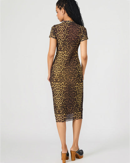 HAILEE Hot Sports Print Mesh Short-Sleeved Bodycon Women's Dress | Steve Madden