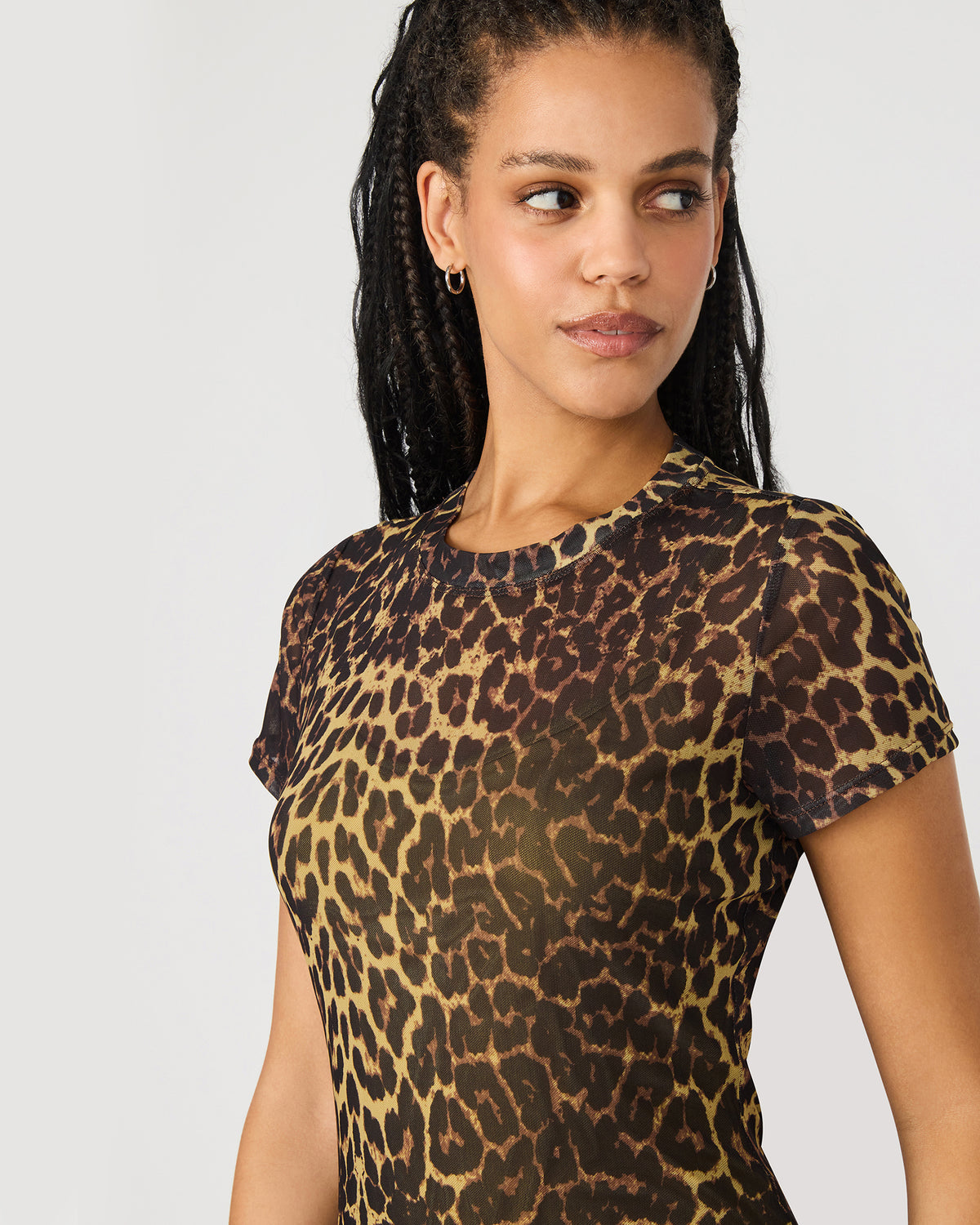 HAILEE Hot Sports Print Mesh Short-Sleeved Bodycon Women's Dress | Steve Madden