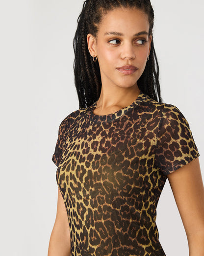 HAILEE Hot Sports Print Mesh Short-Sleeved Bodycon Women's Dress | Steve Madden