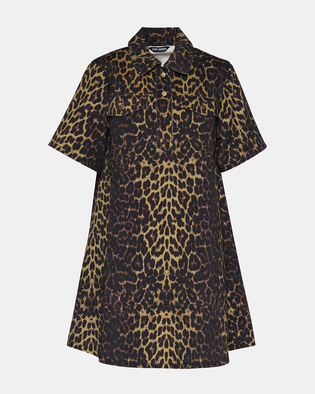 FREDDY Hot Spots Print Short-Sleeved Denim Button-Up Mini Women's Dress | Steve Madden