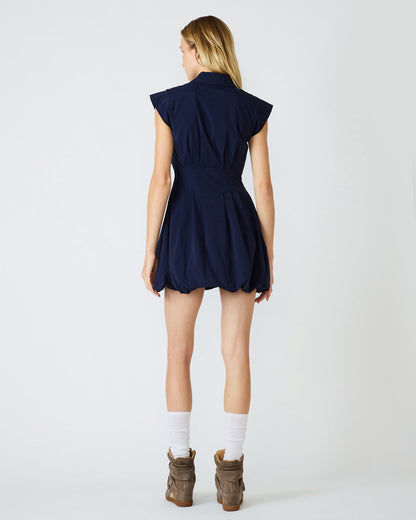DYANNE Marine Women's Zip-Front Bubble-Hem Dress | Steve Madden