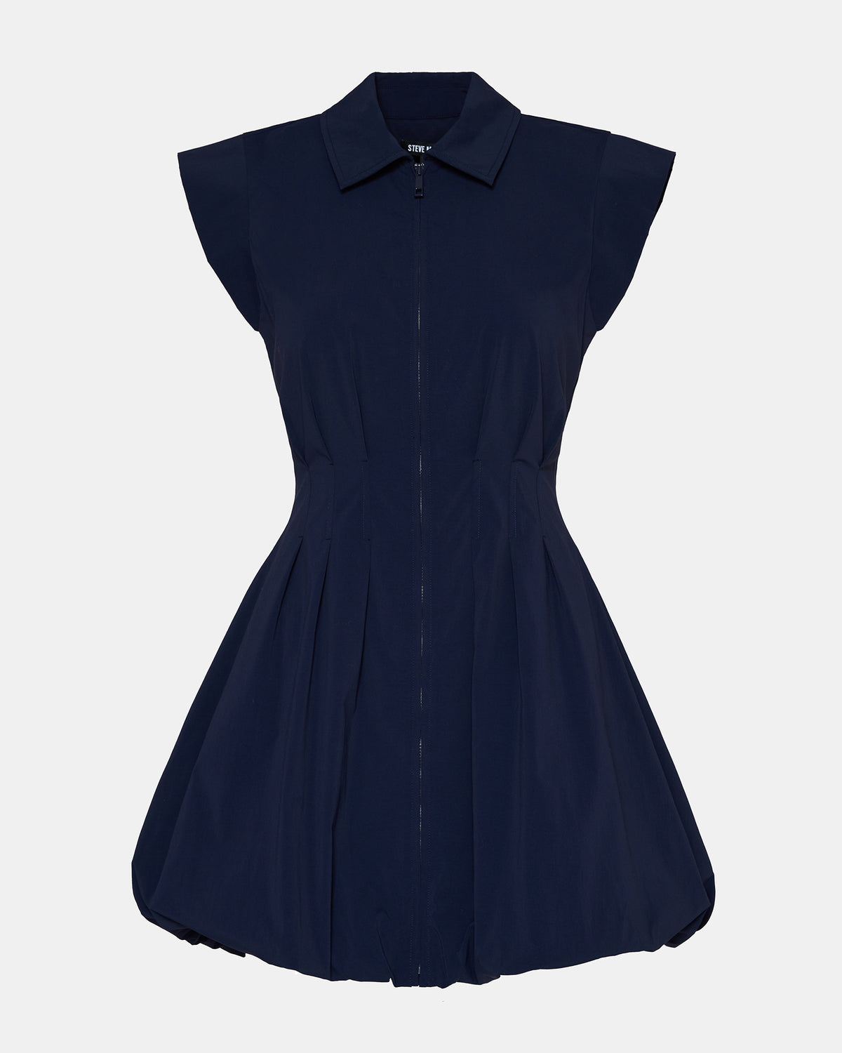 DYANNE Marine Women's Zip-Front Bubble-Hem Dress | Steve Madden