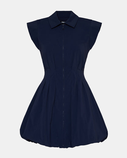 DYANNE Marine Women's Zip-Front Bubble-Hem Dress | Steve Madden