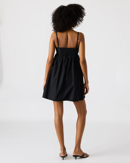MEADOW Black Mini Cut-Out Flowy Dress | Steve Madden