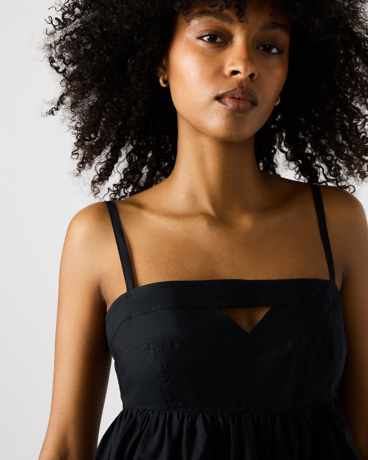 MEADOW Black Mini Cut-Out Flowy Dress | Steve Madden