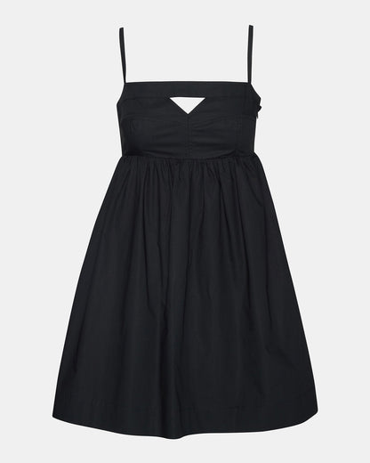 MEADOW Black Mini Cut-Out Flowy Dress | Steve Madden