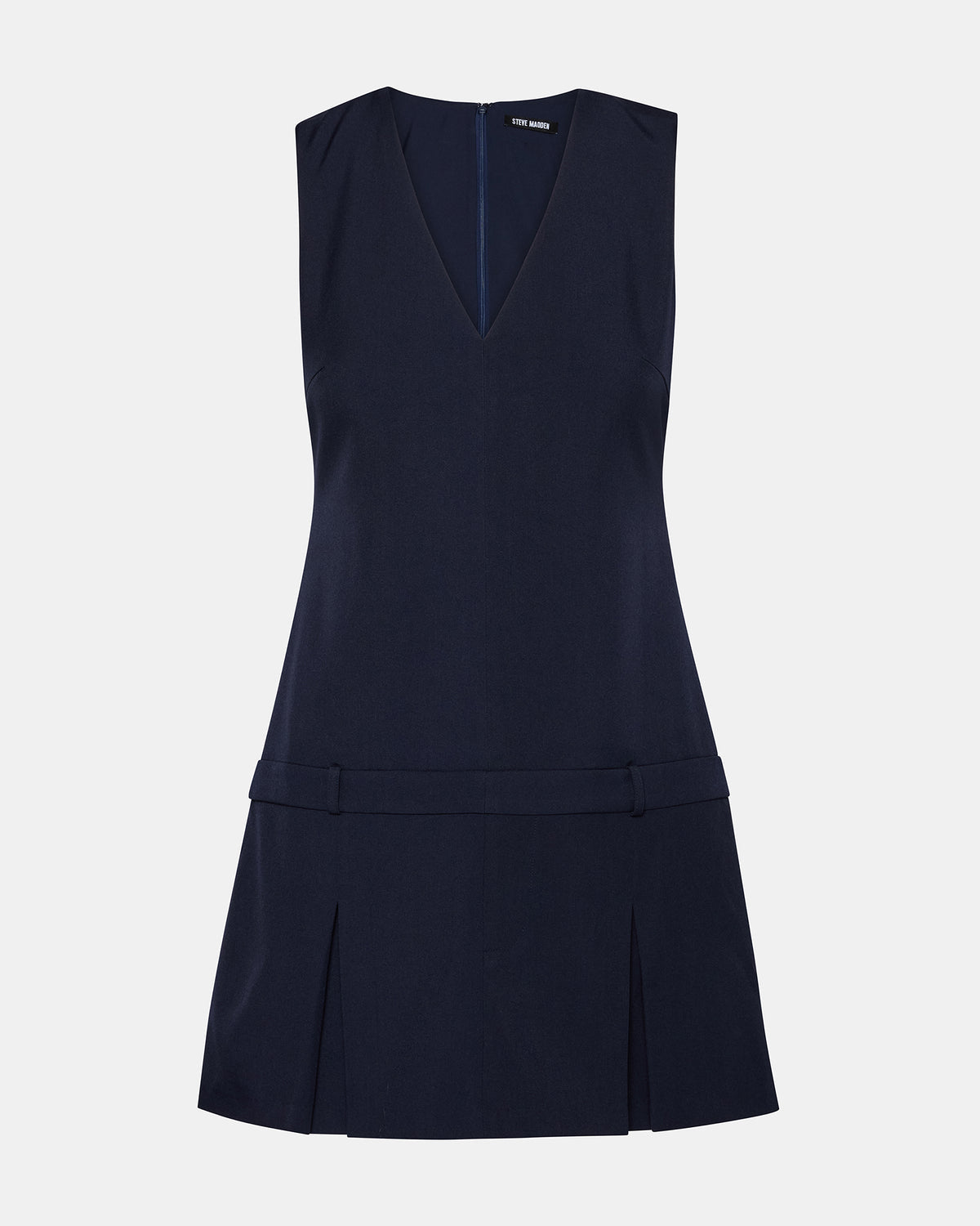 HENLEY Midnight Sleeveless V-neck Mini Pleated Women's Dress | Steve Madden