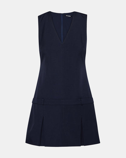 HENLEY Midnight Sleeveless V-neck Mini Pleated Women's Dress | Steve Madden