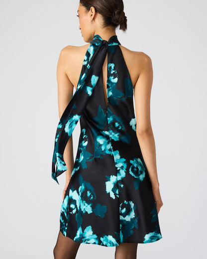 LARA Deco Rose Halter Mini Floral Print Women's Dress | Steve Madden