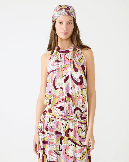 GALA Dress Petal Paisley Maxi Halter Neck Flowy Open-Back Women's Dress | Steve Madden