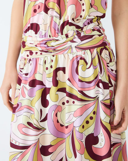GALA Dress Petal Paisley Maxi Halter Neck Flowy Open-Back Women's Dress | Steve Madden