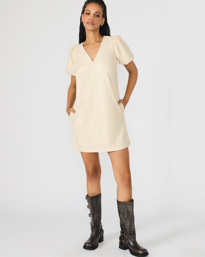 TILLY Bone Short-Sleeved Faux Leather Women's Dress | Steve Madden