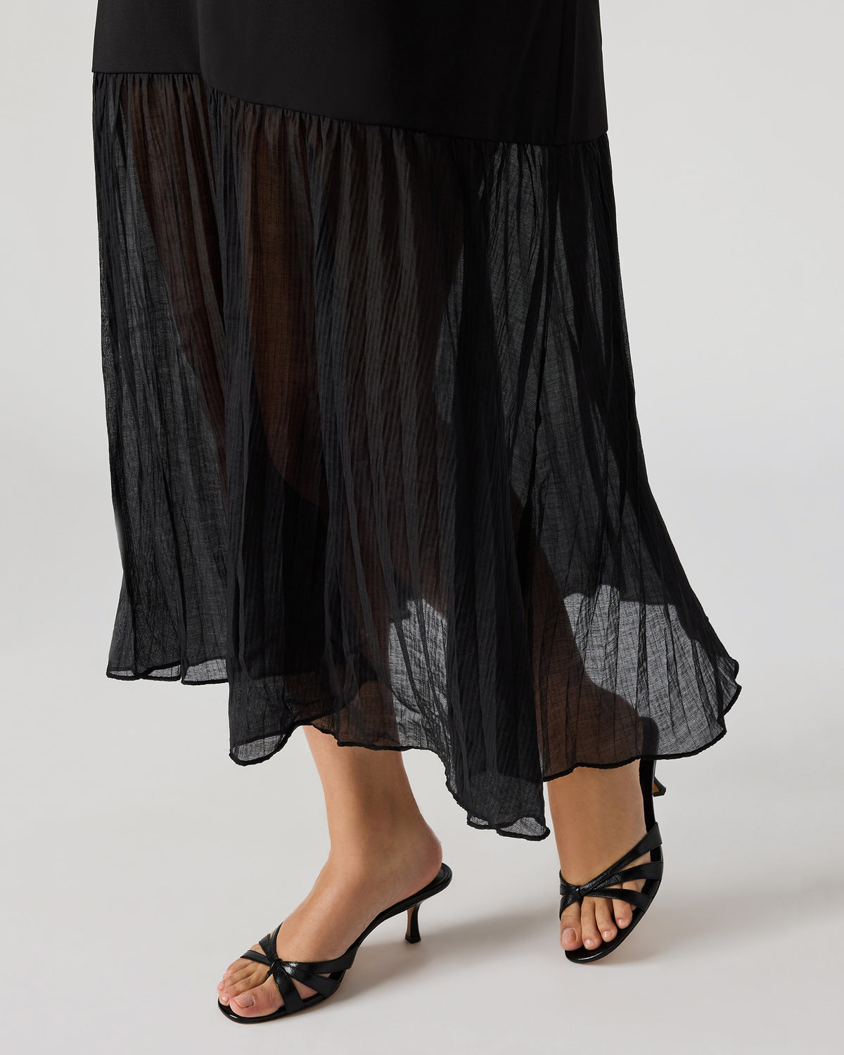 EMBER Black Flowy Sheer Maxi Women's Dress | Steve Madden
